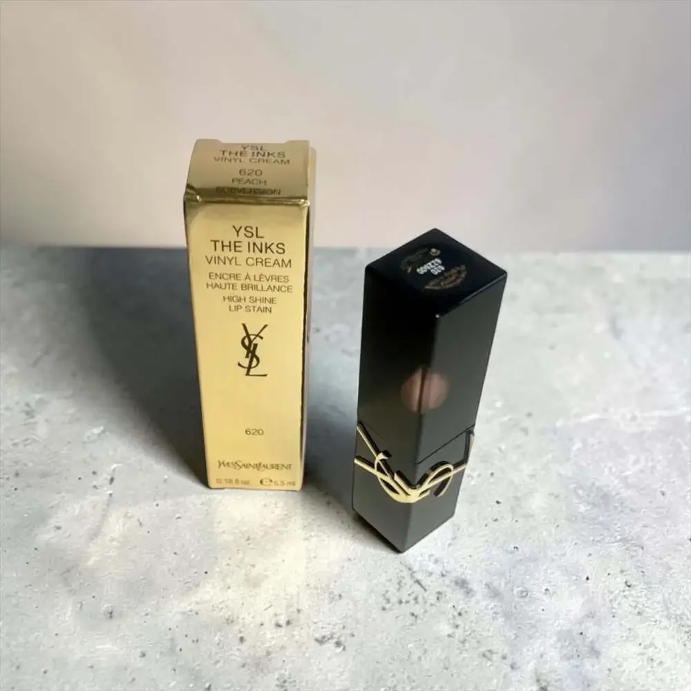 YSL The Inks Vinyl Cream High Shine Lip Stain in shade 620 Peach Subversion